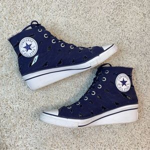Converse Blue Hi-Ness All Star Chuck Taylor Distressed Sneakers Size Womens 7.5